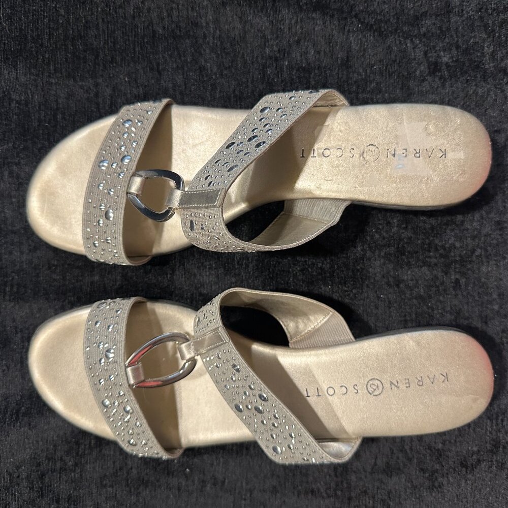 Karen Scott Silver Stud Sandal Sz 9